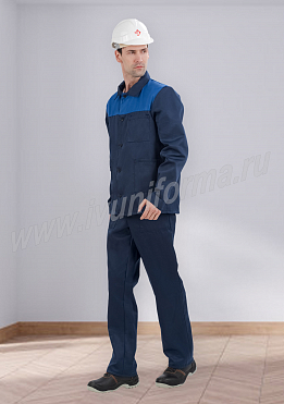 Костюм рабочий мужской (с полукомбинезоном) арт. Р-02-5-ГР